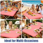 2 Pack Rectangle Spandex Fitted Table Cloth (Coral Red / 72" x 30" (Rectangular))
