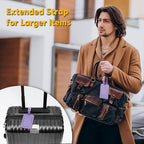 8 Pack Leather Luggage Tags for Suitcases Travel Tag (Purple)