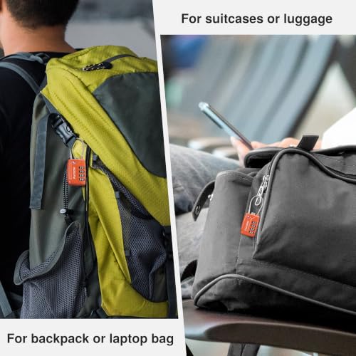 2 TSA Approved Luggage Locks 4 Digit Code Cable Lock Robust Orange (Basic Robust Orange)