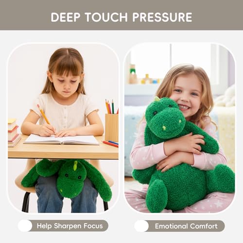 Weighted Lap Pad for Kids 7 lbs (56-green Dinosaur Pattern / 22" x 16" | 7lbs)