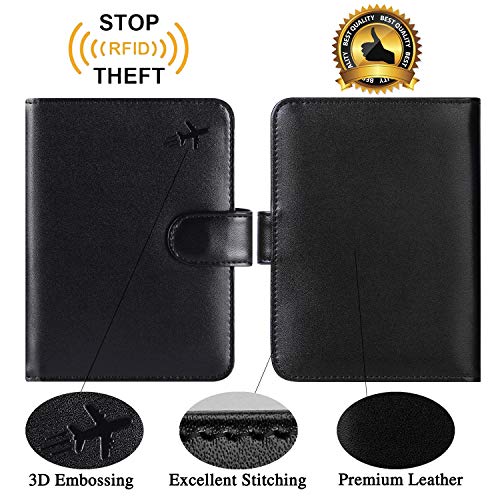 Passport Holder Cover Wallet RFID Blocking (Z _ #Black / Passport Covers)