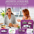 Purple Lunch Box for Women Insulated Lunch Bag Fits Bento Boxes (Large / A13: Violet)