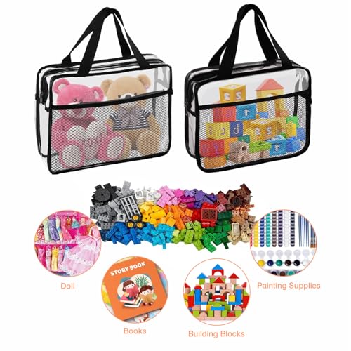 2PCS TSA Approved Clear Travel Toiletry Bags For Men Women (2PCS Middle)
