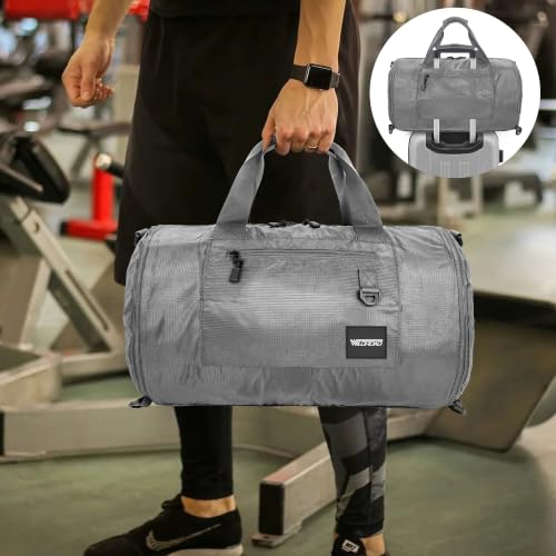 Gym Bags for Men & Expandable Canvas Duffle Bag (Grey 02 / Large-50L Duffle Bag)