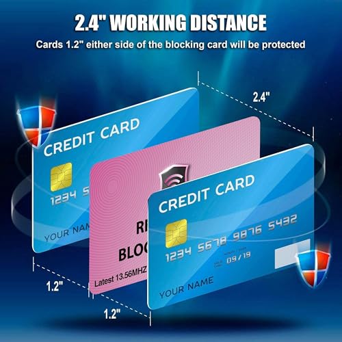 2 Pack RFID Blocking Card for Credit Debit ID Card (Pink)