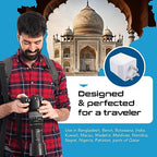 India, Nepal, Bangladesh Travel Adapter Plug with USB-A + USB-C - Type D - Usa Input - Ultra Compact - Safe Grounded Perfect for Cell Phones, Laptops, Camera (CTU-10) (Off White)