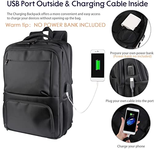 Laptop Backpack Fits 17 Inch Computer (A Black)