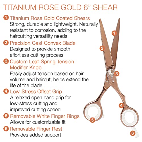 Centrix Roc It Dog 6” Titanium Shear Professional Stylist Hair Cutting Scissor Lightweight (6” Shear / 6")