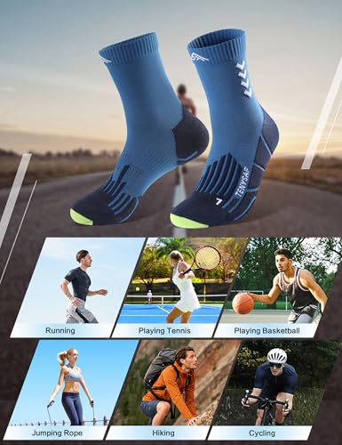 Crew Compression Running Socks (6-9 / B-red Grey Blue-3pairs)