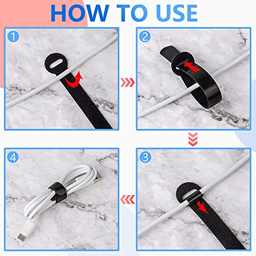 60x Cable Management Ties (60 Count (Black))