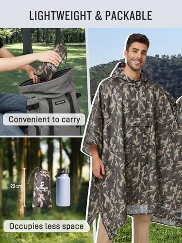 Double Layer Rain Poncho (Brown Camouflage)