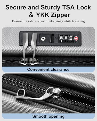 Expandable Checked Luggage (Gray / 28 Inch EXT)