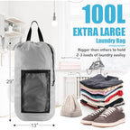 Laundry Bag Backpack (2Pack / Light Gray)