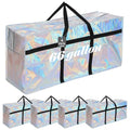 4 Pcs 66 Gallon Extra Large Moving Bags Heavy Duty Storage Bag (66 Gallon / Iridescent)