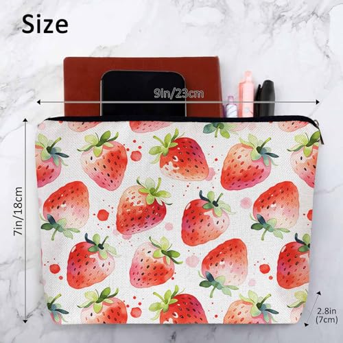 Strawberry Cosmetic Travel Bag For Toiletries (9 x 7.1 inch / Strawberry)