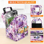 Insulated Lunch Box for Kids and Adults (Purple Flowers)