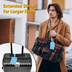 8 Pack Leather Luggage Tags for Suitcases Travel Tag (Light Blue)
