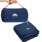 Premium Soft Rolled Travel Blanket Pillow Airplane (Travel / R04-navy Blue)