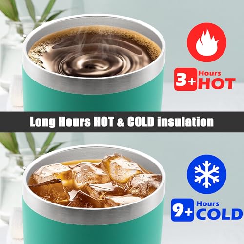 20oz Tumbler Insulated Coffee Tumblers with Lid StainlessSteel LightBlue 4P (Light Blue)