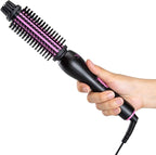 VAV 3 in 1 Styling Tool Curling Iron & Hair Straightener Brush 2 Heat Settings Anti-Scald Ceramic Heated Hair Styling Brush for Natural Straight