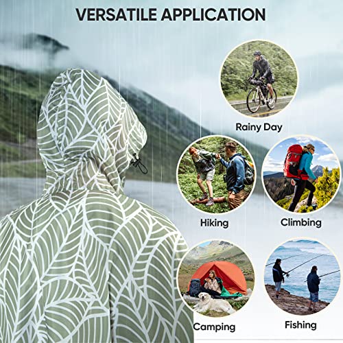 Hooded Rain Poncho for Adults (Antique Foliage 1/4 Zipper)