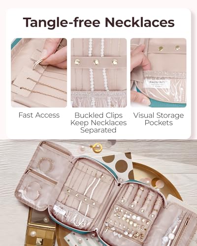 Jewelry Organizer Case Large Travel Jewelry Storage Bag (Medium / Teal)