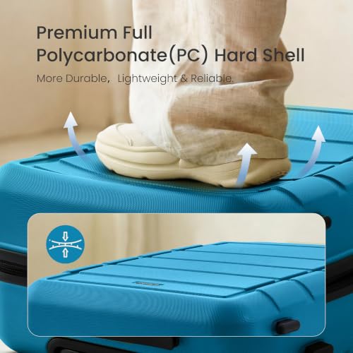 G Series Luggage set 3pcs (Sea Blue / 3-Piece Set (20/24/28in))