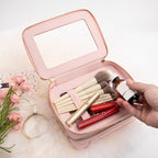 XL Clear Makeup Organizer (Pink / Dual Layer)