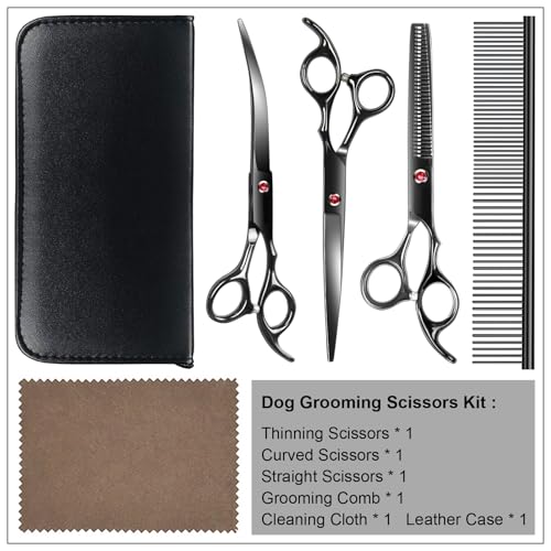 Dog Grooming Kit (Black / 4 Piece)