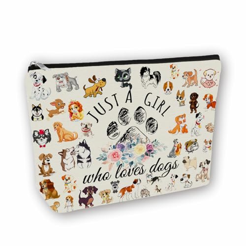 Dog Mom Makeup Bag Gift (Girl Loves Dogs)
