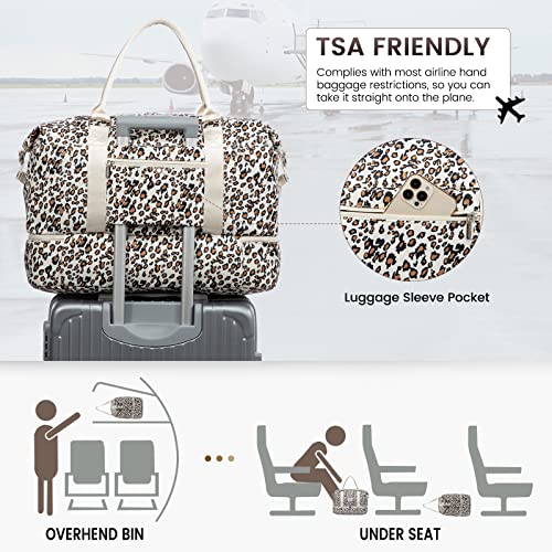 Travel Duffle Bag (Leopard print / Large-2 Pcs)