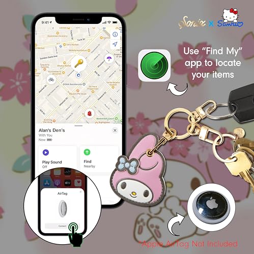 x Sanrio Character Keychain Case Compatible with Apple AirTag (My Mel Ody)