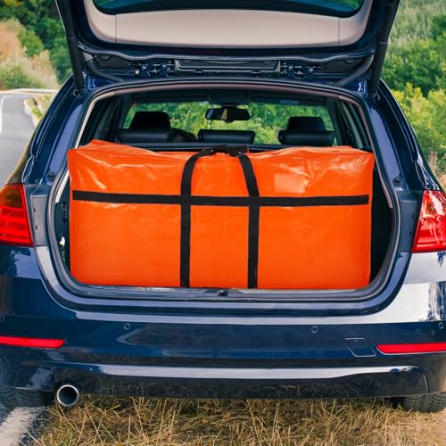 4 Pcs 66 Gallon Extra Large Moving Bags Heavy Duty Storage Bag (66 Gallon / Orange)