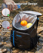Cooler Backpack Insulated 30 Cans (Gold / Circular zipper)