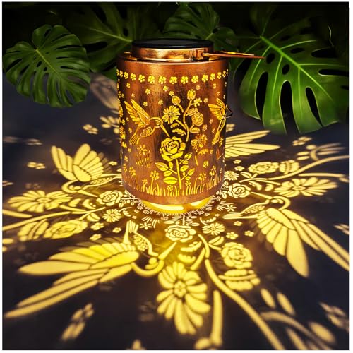 Solar Lanterns Outdoor Waterproof (hummingbird and rose)