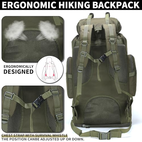 Hiking Backpack for Men 70L (100l-olivegreen)