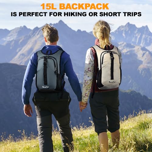15L Small Hiking Backpack for Women Men (Beige / 15L)