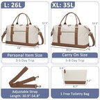 Women Travel Duffle Bags (Beige / Large)