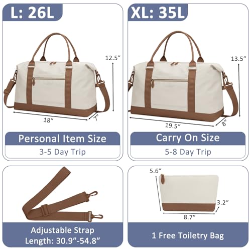 Women Travel Duffle Bags (Beige / X-Large)
