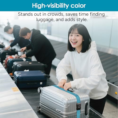Heavy Duty Luggage Straps with TSA Lock (Blue)