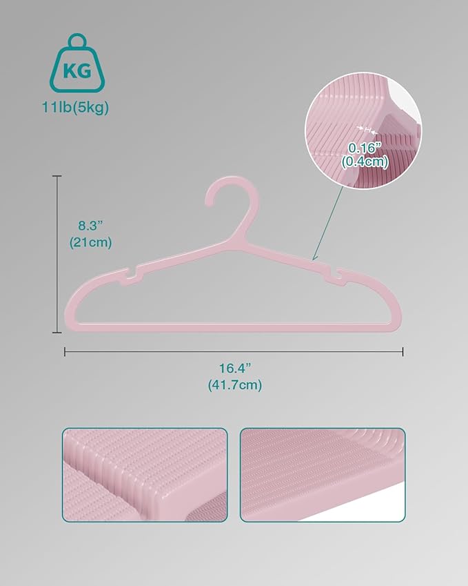 100 Pack Clothes Hangers, Non Slip Plastic Coat Hangers, Space Saving, Heavy - Image 4