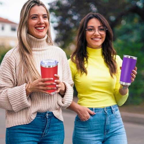 20oz Tumbler Stainless Steel Tumbler Coffee Tumbler with Lid Purple (Purple)