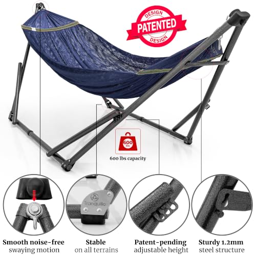 Combo x2 Hammocks with Stand for Outside & Tree Straps (Combo - Aegean)