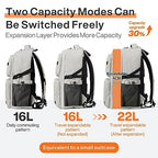 Large Expandable Travel Laptop Backpack (Beige Expandable / 16 inch)