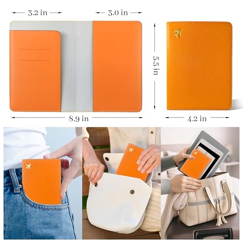 Passport Holder for Travel Essentials (Orange)