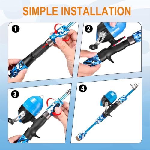 Kids Fishing Pole (Blue-Left Handed / 3.94 ft)