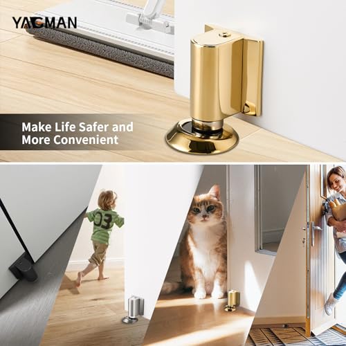 Magnetic Door Stopper Floor Mount (Polished Gold)