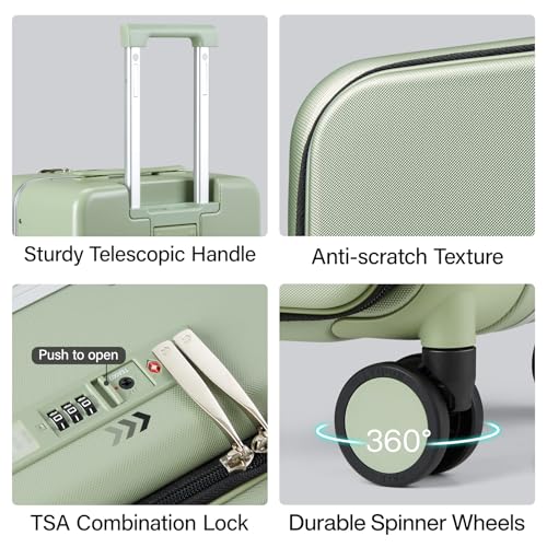 28 Inch Checked Luggage (Bamboo Green / 28 Inch)