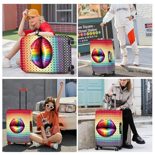 Pop Art Rainbow Lips Luggage Cover (#14 / S(fits 20-22inch suitcase))