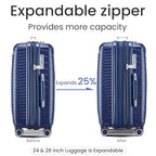 4 Piece Expandable Hardshell Pink Luggage Sets with Spinner Wheels (B#Navy Blue / 4 Piece Set)